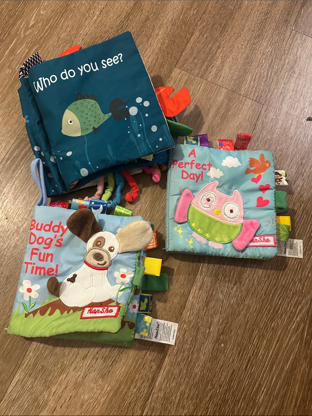 Kids Soft Activity Book Set - Blue, Teal, Pink